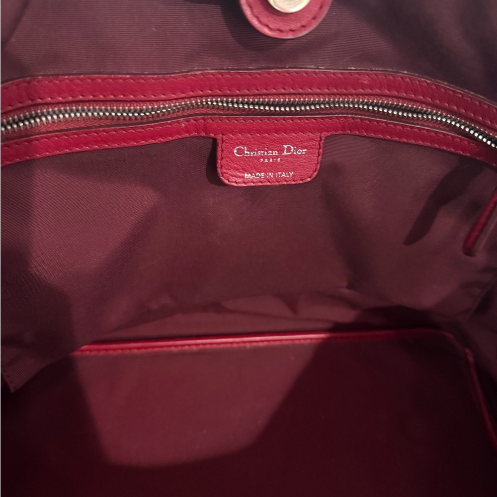 STUNNING EUC Dior Red cannage Quilted Lady Dior with signature charm - Picture 8 of 11
